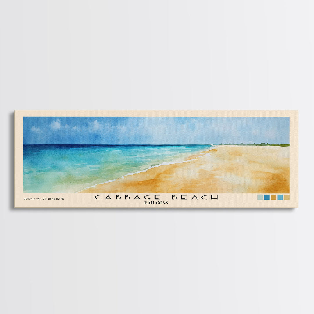 Cabbage Beach, Bahamas Watercolor Print, Vacation Gift, Bahamas Wall Art, Vacation Wall Art, Vacatation Memories, Beach Decor, Beach Or Lakehouse Art