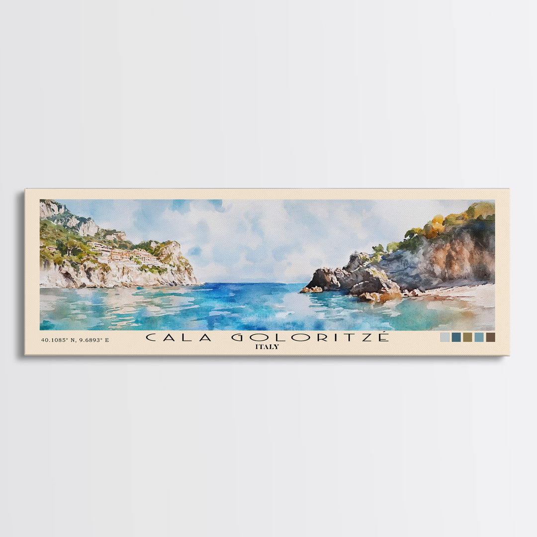 Cala Goloritzé, Italy Watercolor Beach Print, Vacation Gift, Italy Wall Art, Beach Painting, Beach Decor, Beach Painting