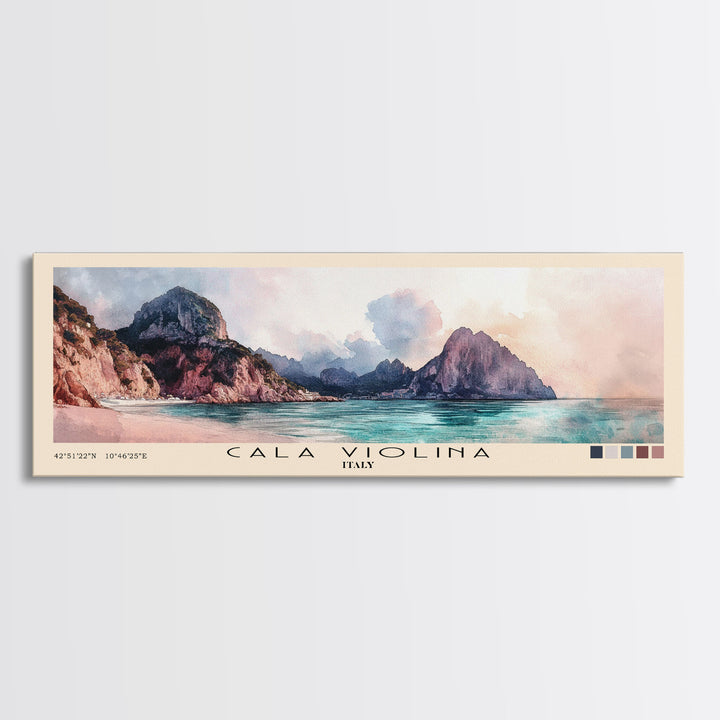 Cala Violina, Italy Watercolor Print, Vacation Gift, Italy Wall Art, Beach Painting, Beach Decor, Beach Or Lakehouse Art