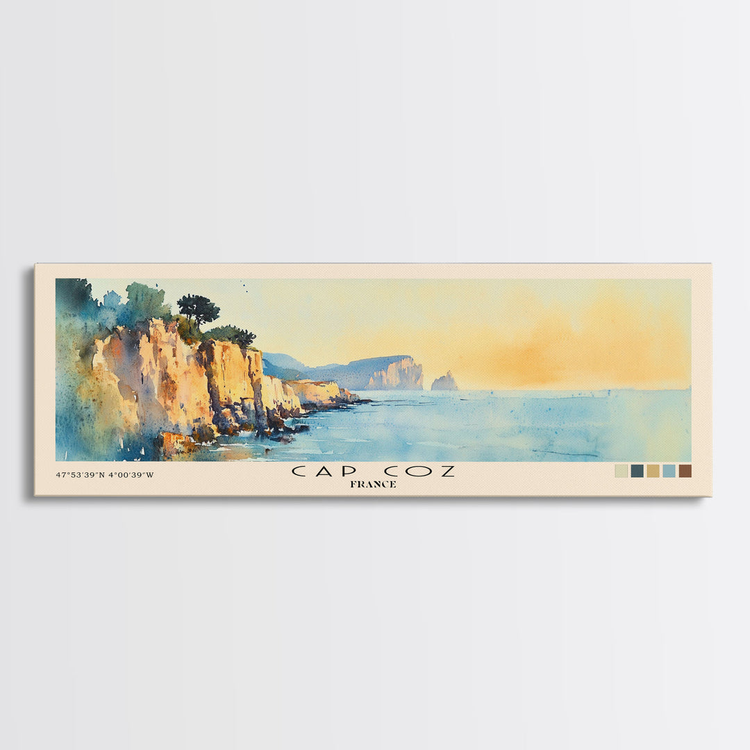 Cap Coz, France Watercolor Print, Vacation Gift, France Wall Art, Vacation Wall Art, Vacatation Memories, Beach Decor, Beach Or Lakehouse Art