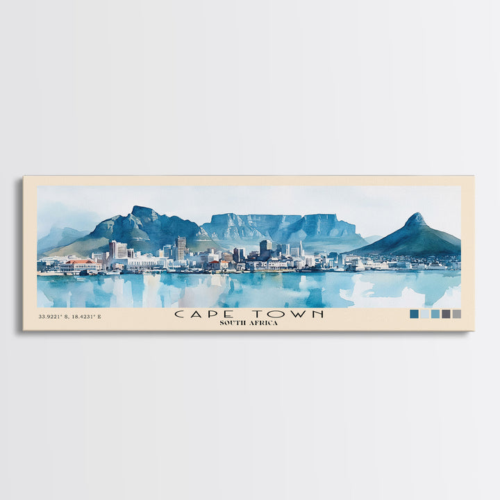 Cape Town, South Africa Watercolor Print, Vacation Gift, South Africa Wall Art, Vacation Wall Art, Vacatation Memories, Beach Decor, Beach Or Lakehouse Art
