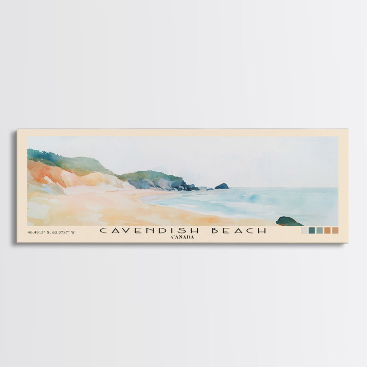 Cavendish Beach, Canada Watercolor Print, Vacation Gift, Canada Wall Art, Beach Painting, Beach Decor, Beach Or Lakehouse Art
