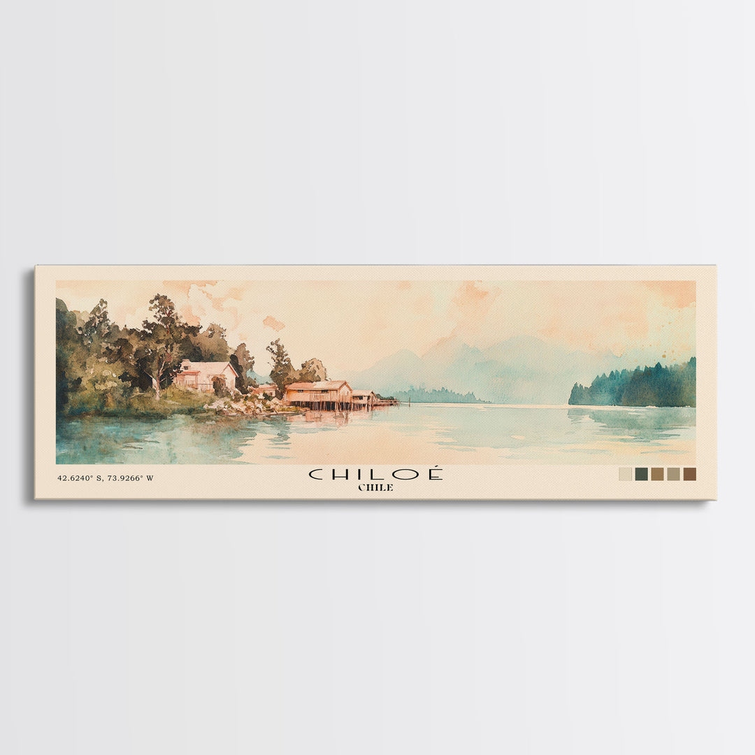 Chiloé, Chile Watercolor Print, Vacation Gift, Chile Wall Art, Vacation Wall Art, Vacatation Memories, Beach Decor, Beach Or Lakehouse Art