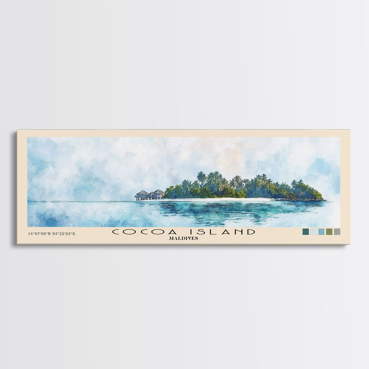 Cocos (Keeling) Islands, Australia Watercolor Print, Vacation Gift, Australia Wall Art, Beach Painting, Beach Decor, Beach Or Lakehouse Art