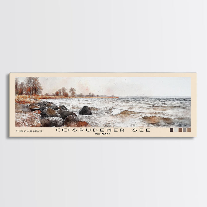 Cospudener See, Germany Watercolor Print, Vacation Gift, Germany Wall Art, Vacation Wall Art, Vacatation Memories, Beach Decor, Beach Or Lakehouse Art