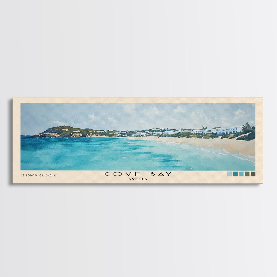Cove Bay, Anguila Watercolor Print, Vacation Gift, Anguila Wall Art, Beach Painting, Beach Decor, Beach Or Lakehouse Art