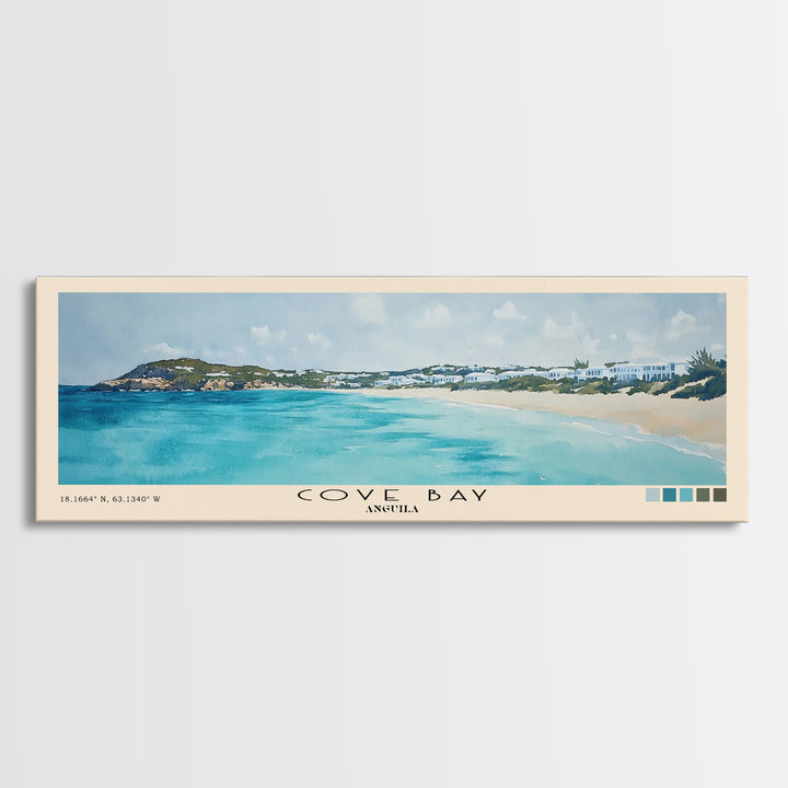Cove Bay, Anguila Watercolor Print, Vacation Gift, Anguila Wall Art, Beach Painting, Beach Decor, Beach Or Lakehouse Art