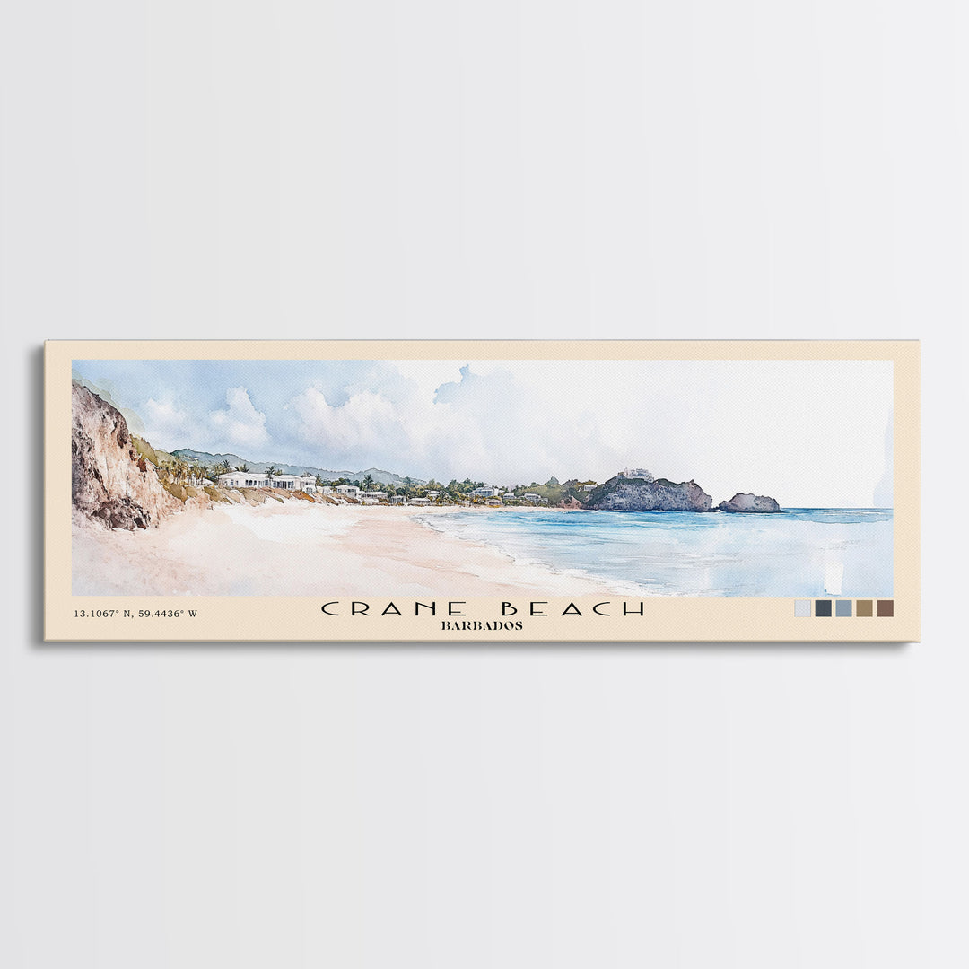 Crane Beach, Barbados Watercolor Print, Vacation Gift, Barbados Wall Art, Vacation Wall Art, Vacatation Memories, Beach Decor, Beach Or Lakehouse Art