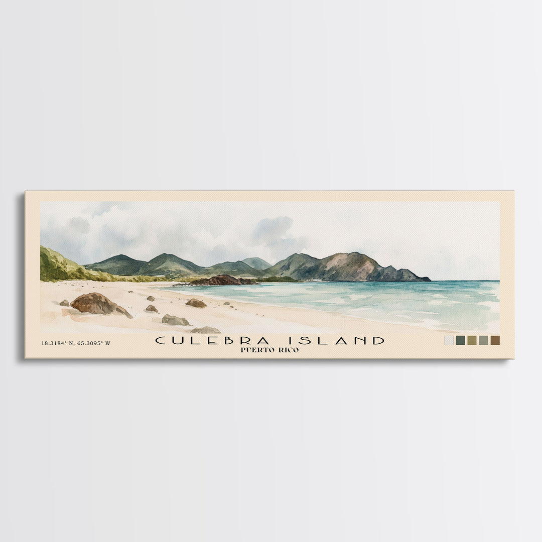Culebra Island, Puerto Rico Watercolor Print, Vacation Gift, Puerto Rico Wall Art, Beach Painting, Beach Decor, Beach Or Lakehouse Art