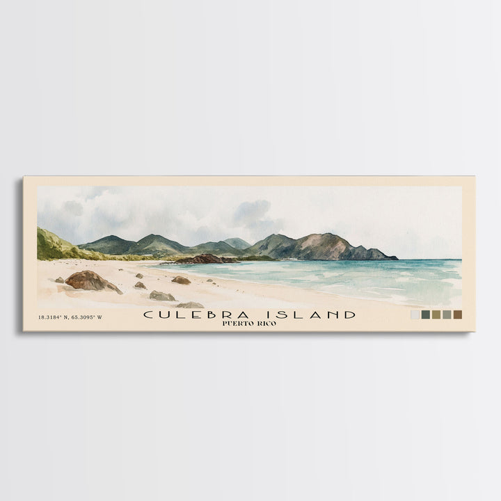 Culebra Island, Puerto Rico Watercolor Print, Vacation Gift, Puerto Rico Wall Art, Beach Painting, Beach Decor, Beach Or Lakehouse Art