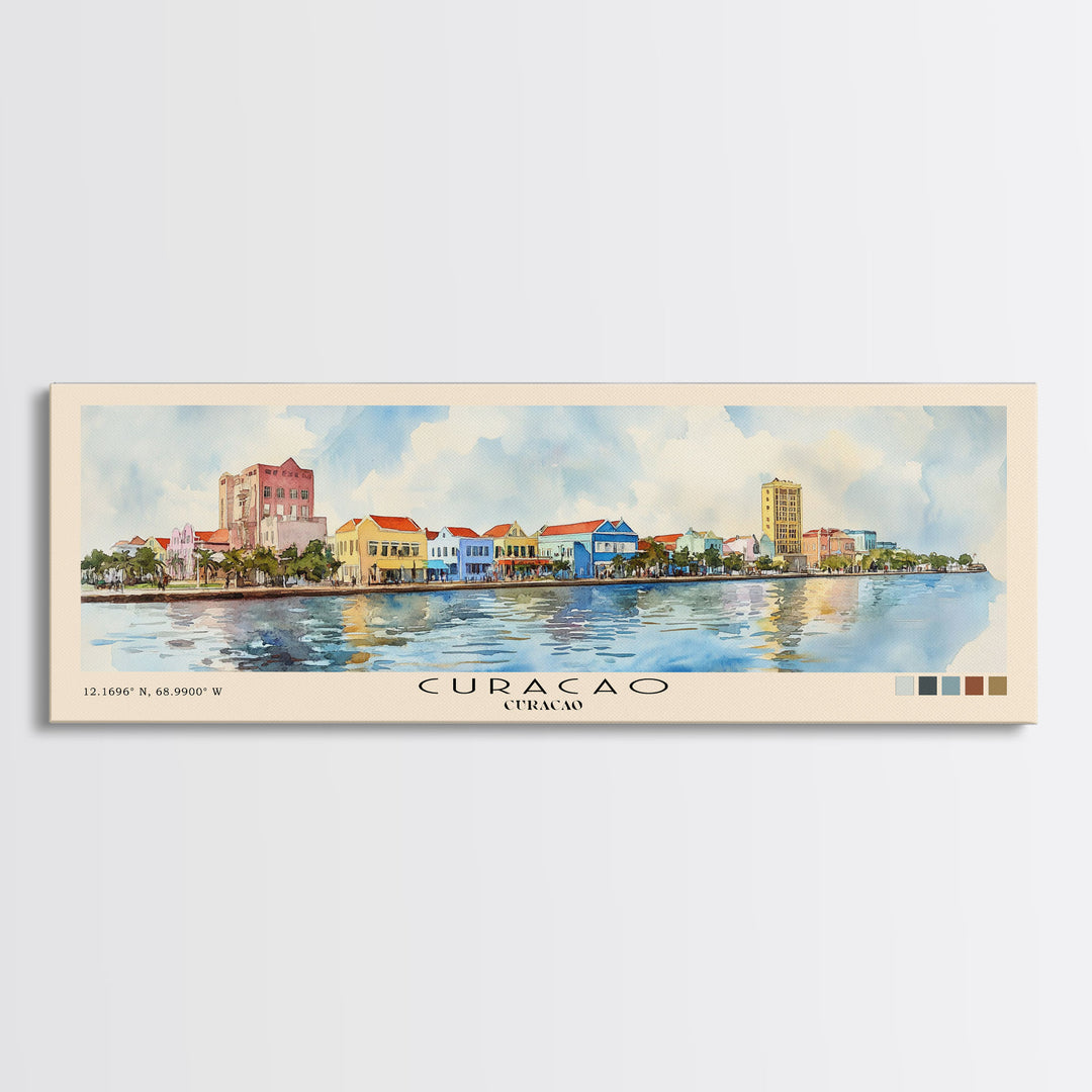 Curacao, Curacao Watercolor Beach Print, Vacation Gift, Curacao Wall Art, Beach Painting, Beach Decor, Beach Painting