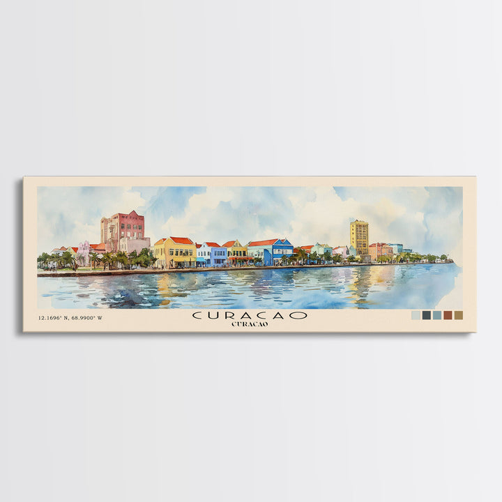 Curacao, Curacao Watercolor Beach Print, Vacation Gift, Curacao Wall Art, Beach Painting, Beach Decor, Beach Painting