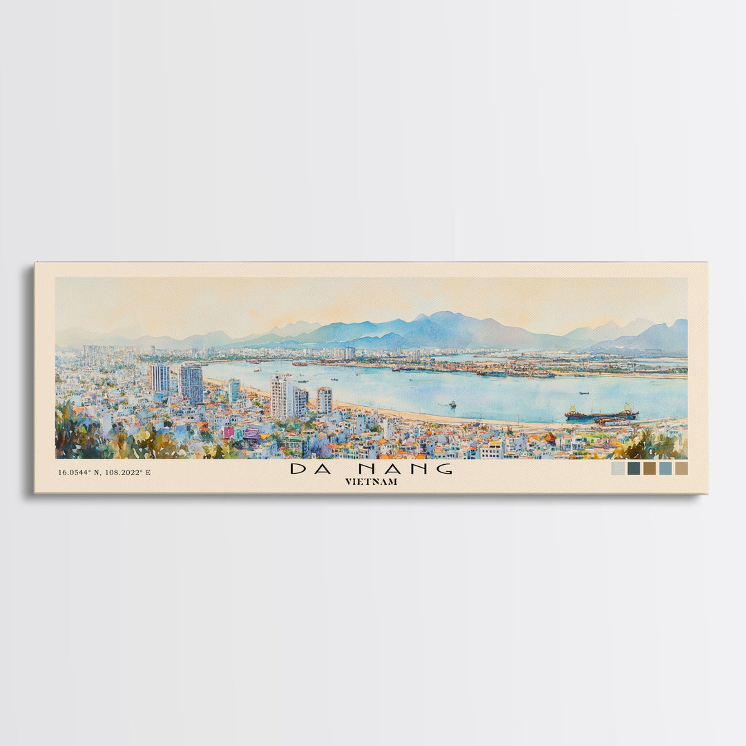 Da Nang, Vietnam Watercolor Print, Vacation Gift, Vietnam Wall Art, Vacation Wall Art, Vacatation Memories, Beach Decor, Beach Or Lakehouse Art