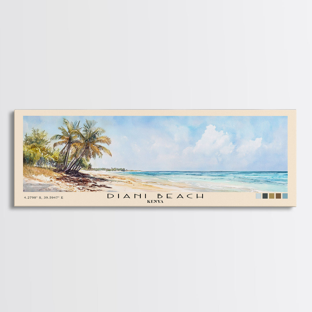 Diani Beach, Kenya Watercolor Print, Vacation Gift, Kenya Wall Art, Vacation Wall Art, Vacatation Memories, Beach Decor, Beach Or Lakehouse Art