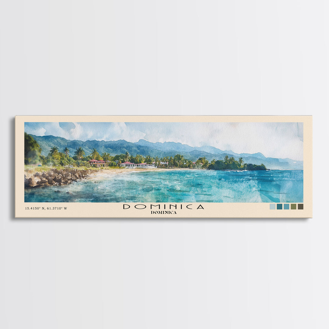 Dominica, Dominica Watercolor Print, Vacation Gift, Dominica Wall Art, Vacation Wall Art, Vacatation Memories, Beach Decor, Beach Or Lakehouse Art