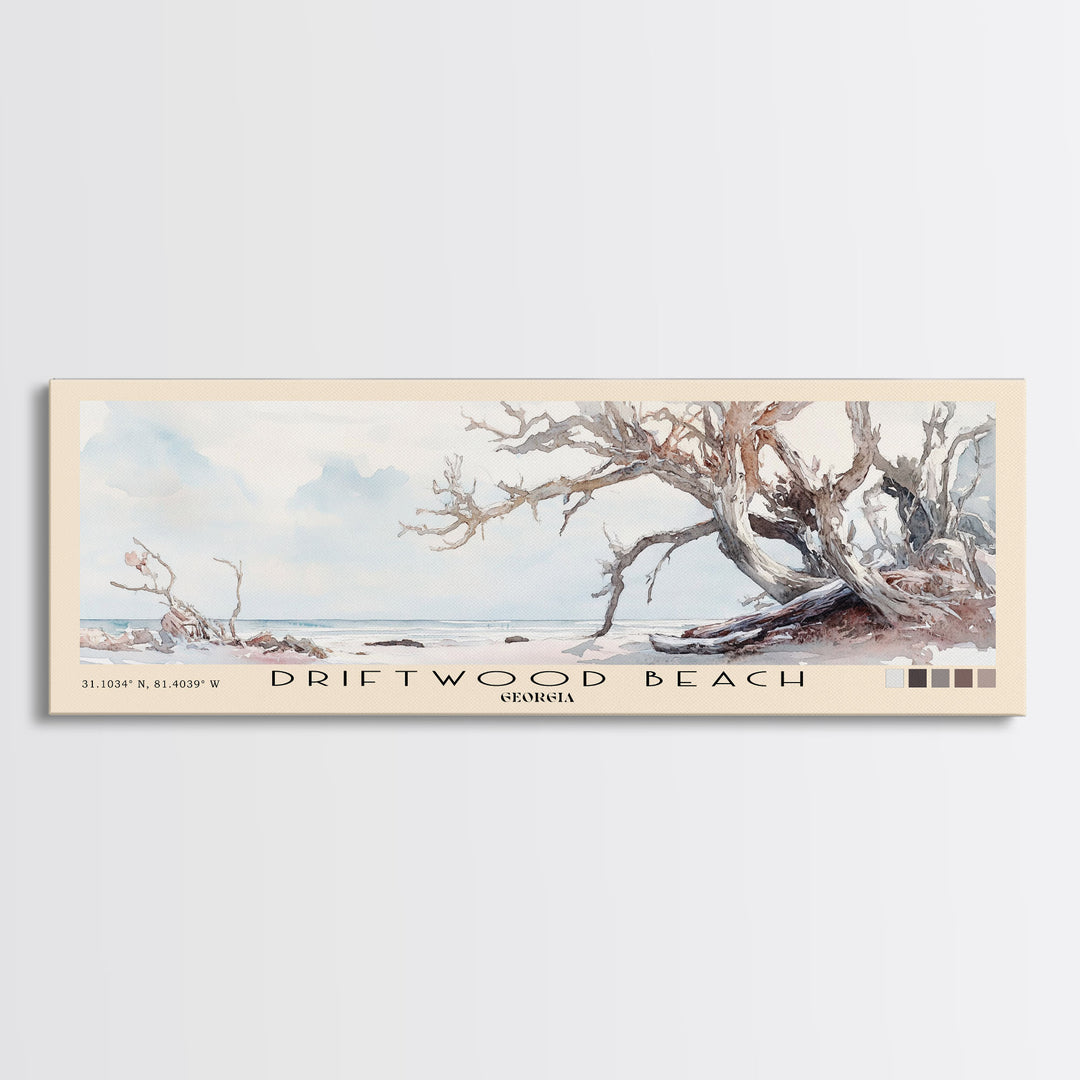 Driftwood Beach, Georgia Watercolor Print, Vacation Gift, Georgia Wall Art, Vacation Wall Art, Vacatation Memories, Beach Decor, Beach Or Lakehouse Art
