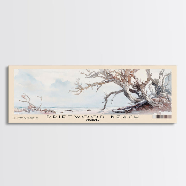 Driftwood Beach, Georgia Watercolor Print, Vacation Gift, Georgia Wall Art, Vacation Wall Art, Vacatation Memories, Beach Decor, Beach Or Lakehouse Art