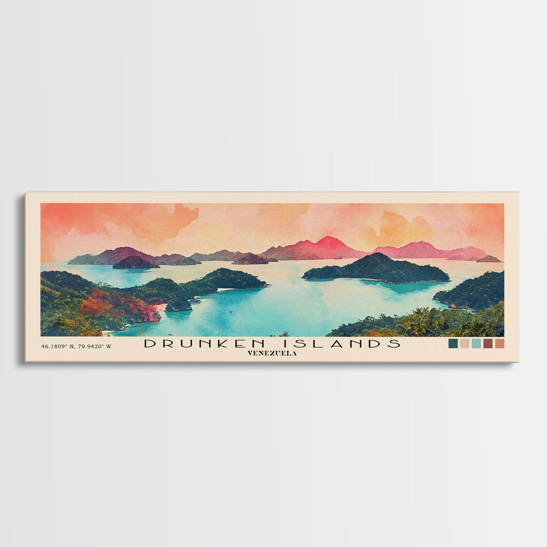 Drunken Islands, Venezuela Watercolor Print, Vacation Gift, Venezuela Wall Art, Beach Painting, Beach Decor, Beach Or Lakehouse Art