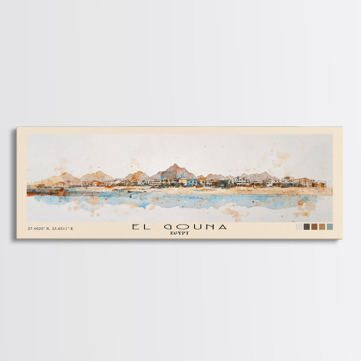 El Gouna, Egypt Watercolor Print, Vacation Gift, Egypt Wall Art, Beach Painting, Beach Decor, Beach Or Lakehouse Art