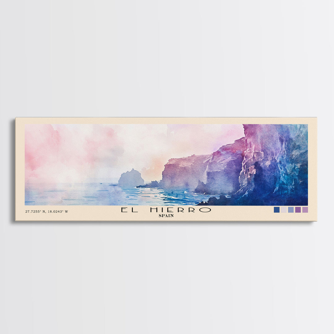 El Hierro, Spain Watercolor Beach Print, Vacation Gift, Spain Wall Art, Beach Painting, Beach Decor, Beach Painting