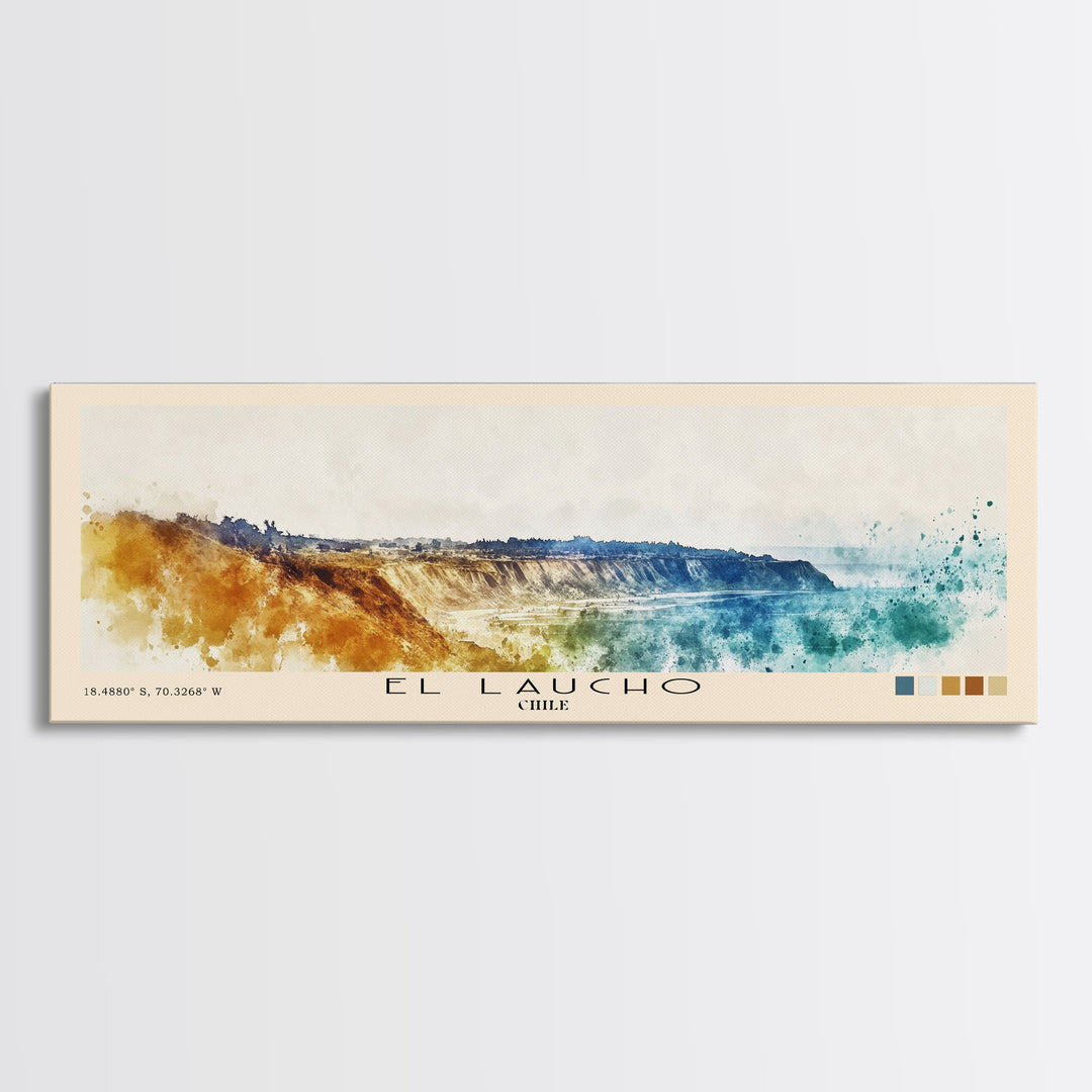El Laucho, Chile Watercolor Print, Vacation Gift, Chile Wall Art, Beach Painting, Beach Decor, Large Wall Art, Wood Frame Art