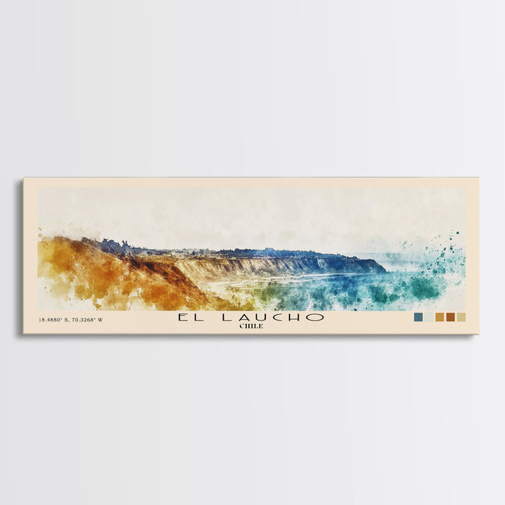El Laucho, Chile Watercolor Print, Vacation Gift, Chile Wall Art, Beach Painting, Beach Decor, Large Wall Art, Wood Frame Art