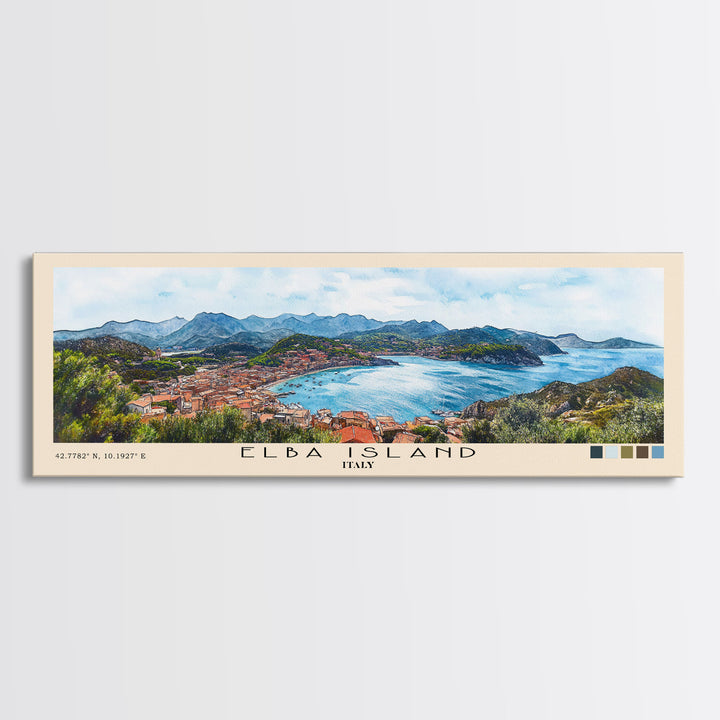 Elba Island, Italy Watercolor Print, Vacation Gift, Italy Wall Art, Beach Painting, Beach Decor, Beach Or Lakehouse Art