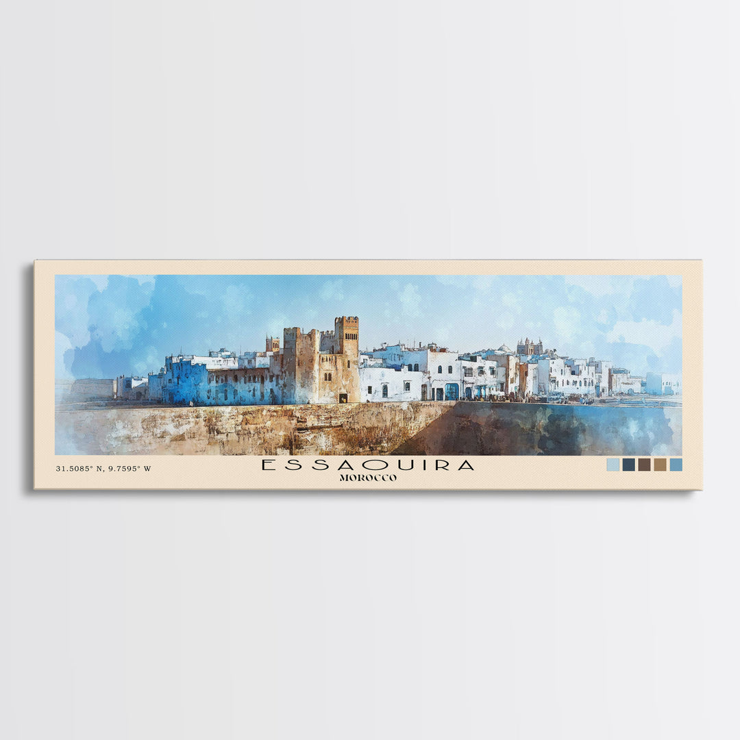 Essaouira, Morocco Watercolor Beach Print, Vacation Gift, Morocco Wall Art, Beach Painting, Beach Decor, Beach Painting