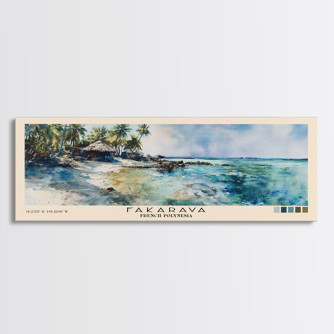 Fakarava, French Polynesia Watercolor Print, Vacation Gift, French Polynesia Wall Art, Vacation Wall Art, Vacatation Memories, Beach Decor, Beach Or Lakehouse Art