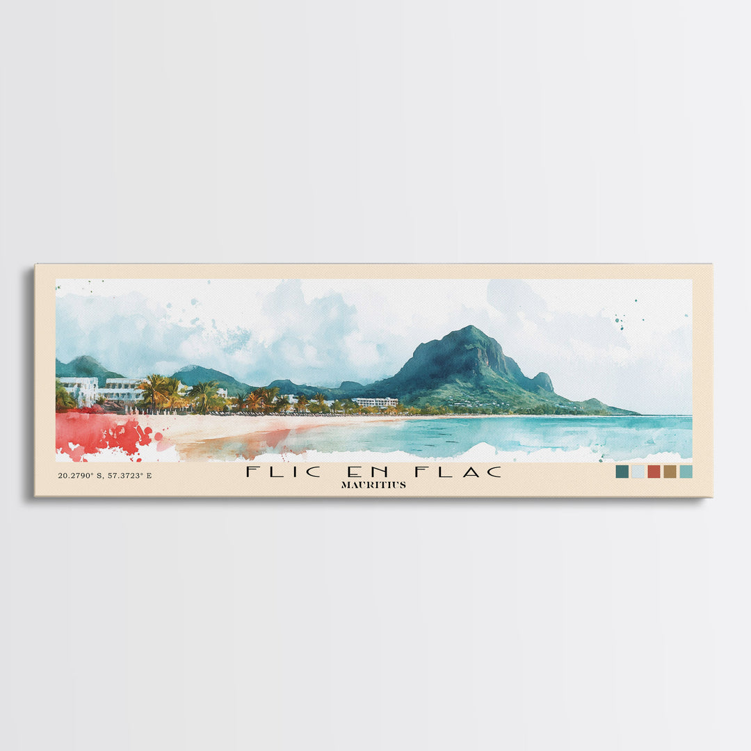 Flic en Flac, Mauritius Watercolor Print, Vacation Gift, Mauritius Wall Art, Beach Painting, Beach Decor, Beach Or Lakehouse Art