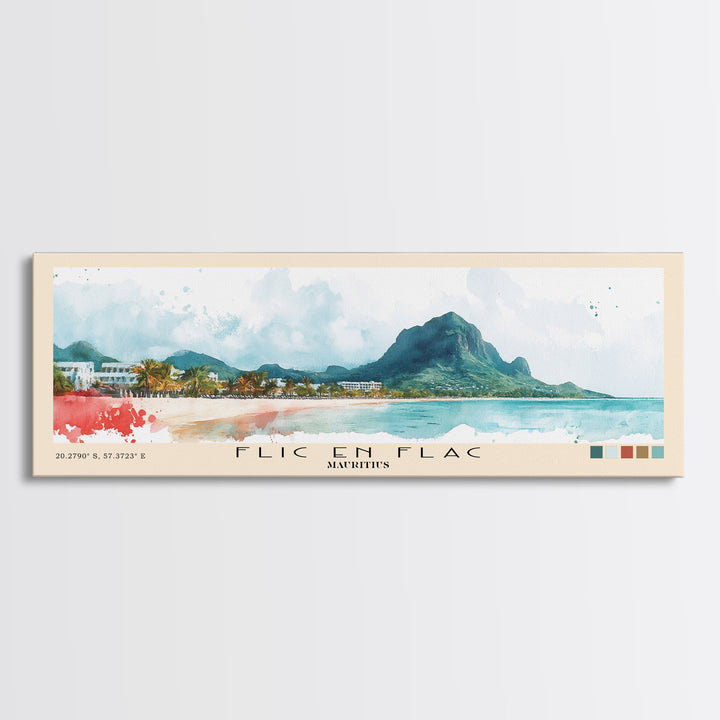 Flic en Flac, Mauritius Watercolor Print, Vacation Gift, Mauritius Wall Art, Beach Painting, Beach Decor, Beach Or Lakehouse Art