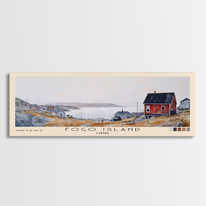 Fogo Island, Canada Watercolor Print, Vacation Gift, Canada Wall Art, Vacation Wall Art, Vacatation Memories, Beach Decor, Beach Or Lakehouse Art