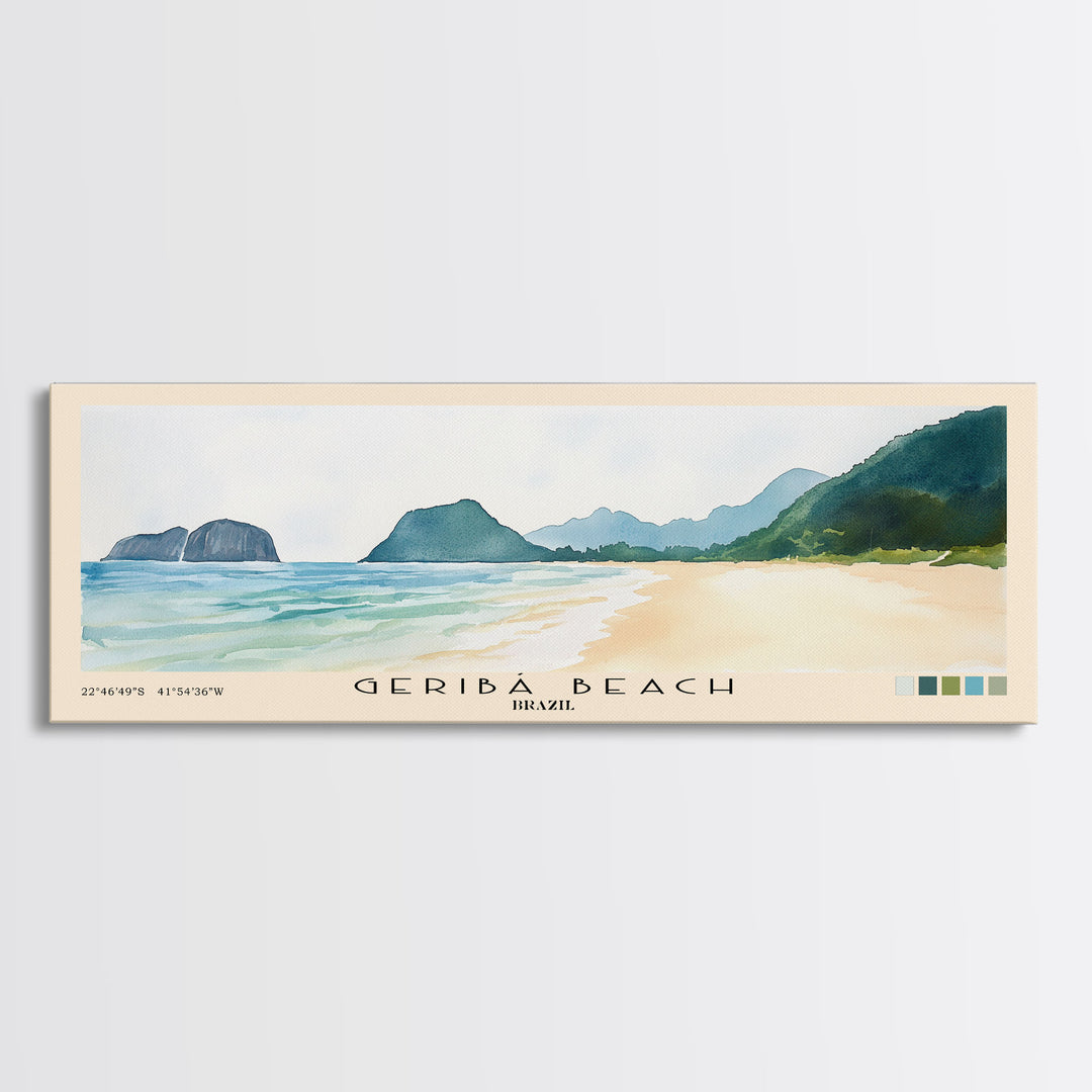 Geribá Beach, Brazil Watercolor Print, Vacation Gift, Brazil Wall Art, Vacation Wall Art, Vacatation Memories, Beach Decor, Beach Or Lakehouse Art