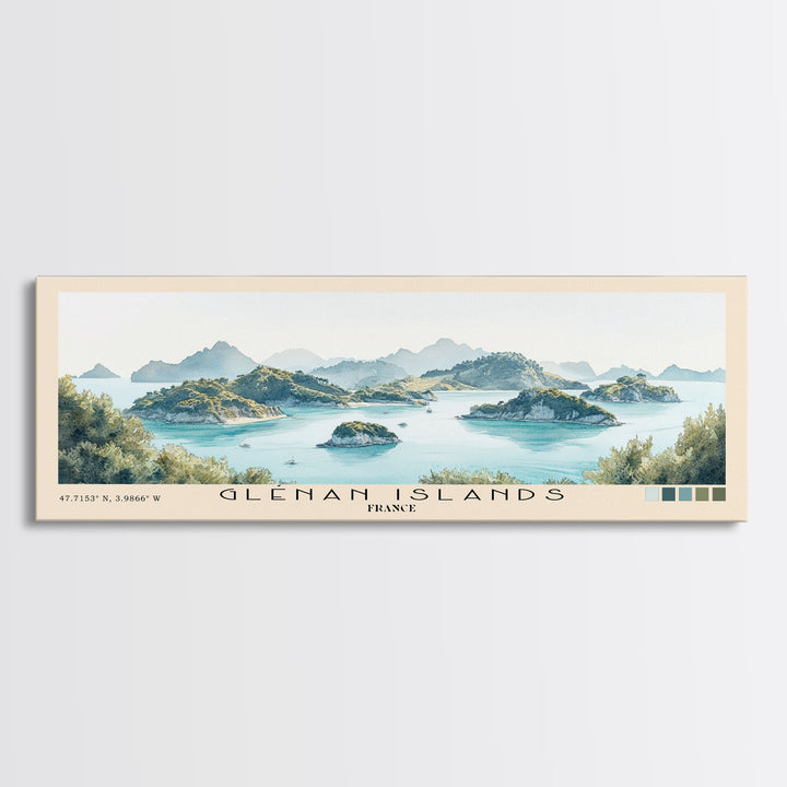 Glénan Islands, France Watercolor Print, Vacation Gift, France Wall Art, Beach Painting, Beach Decor, Beach Or Lakehouse Art