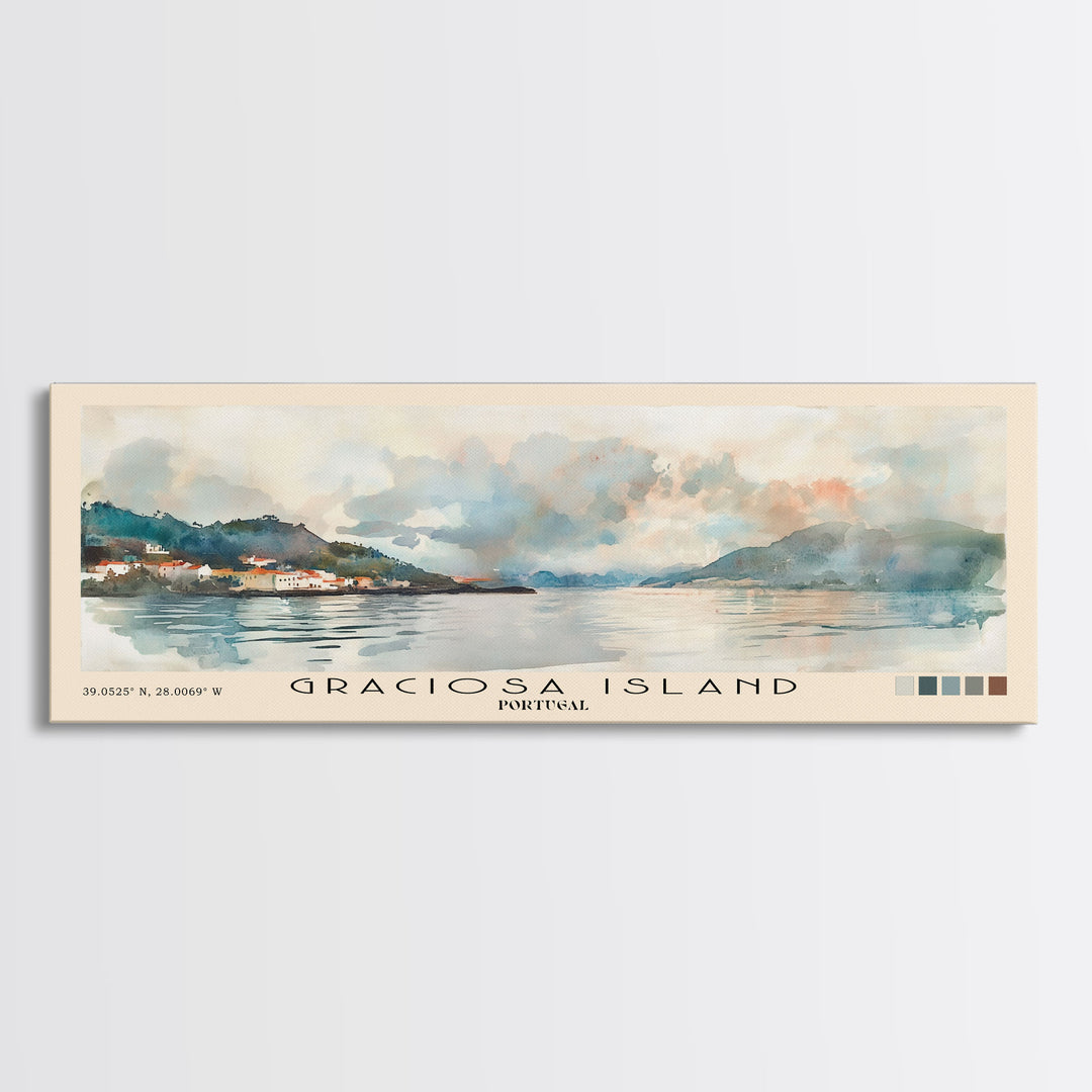 Graciosa Island, Portugal Watercolor Print, Vacation Gift, Portugal Wall Art, Beach Painting, Beach Decor, Beach Or Lakehouse Art