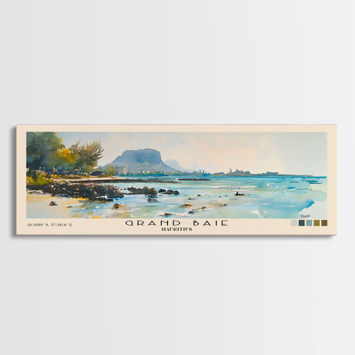 Grand Baie, Mauritius Watercolor Print, Vacation Gift, Mauritius Wall Art, Vacation Wall Art, Vacatation Memories, Beach Decor, Beach Or Lakehouse Art