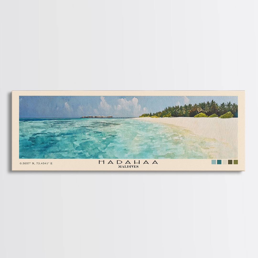 Hadahaa, Maldives Watercolor Print, Vacation Gift, Maldives Wall Art, Vacation Wall Art, Vacatation Memories, Beach Decor, Beach Or Lakehouse Art