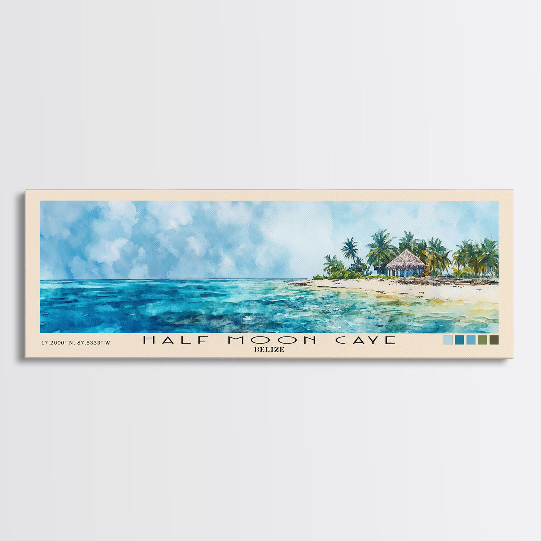 Half Moon Caye, Belize Watercolor Beach Print, Vacation Gift, Belize Wall Art, Beach Painting, Beach Decor, Beach Painting