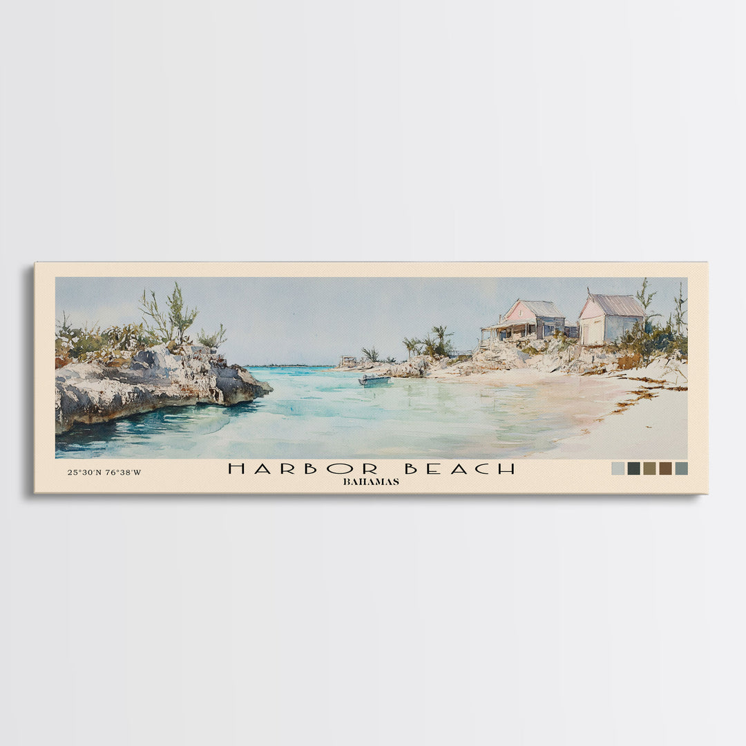Harbor Beach, Bahamas Watercolor Beach Print, Vacation Gift, Bahamas Wall Art, Beach Painting, Beach Decor, Beach Painting