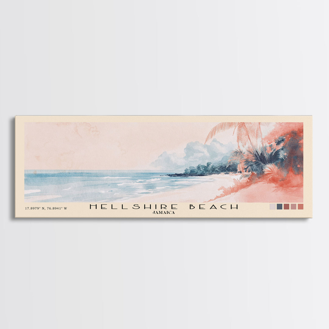 Hellshire Beach, Jamaica Watercolor Print, Vacation Gift, Jamaica Wall Art, Vacation Wall Art, Vacatation Memories, Beach Decor, Beach Or Lakehouse Art