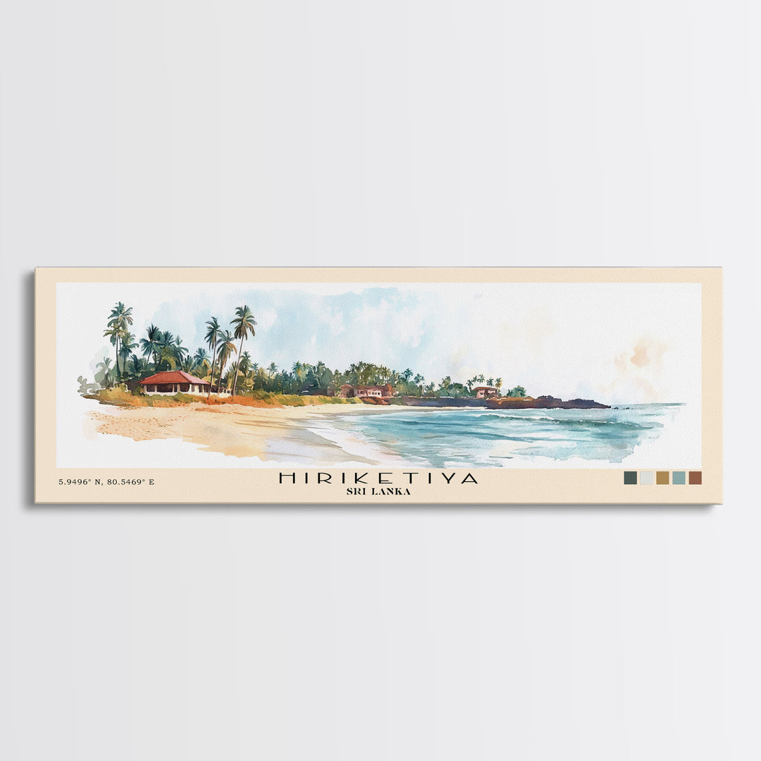 Hiriketiya, Sri Lanka Watercolor Print, Vacation Gift, Sri Lanka Wall Art, Beach Painting, Beach Decor, Beach Or Lakehouse Art