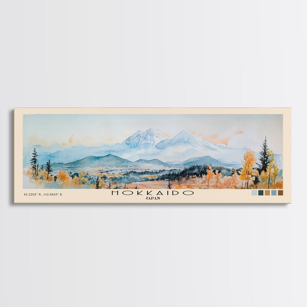 Hokkaido, Japan Watercolor Print, Vacation Gift, Japan Wall Art, Beach Painting, Beach Decor, Beach Or Lakehouse Art