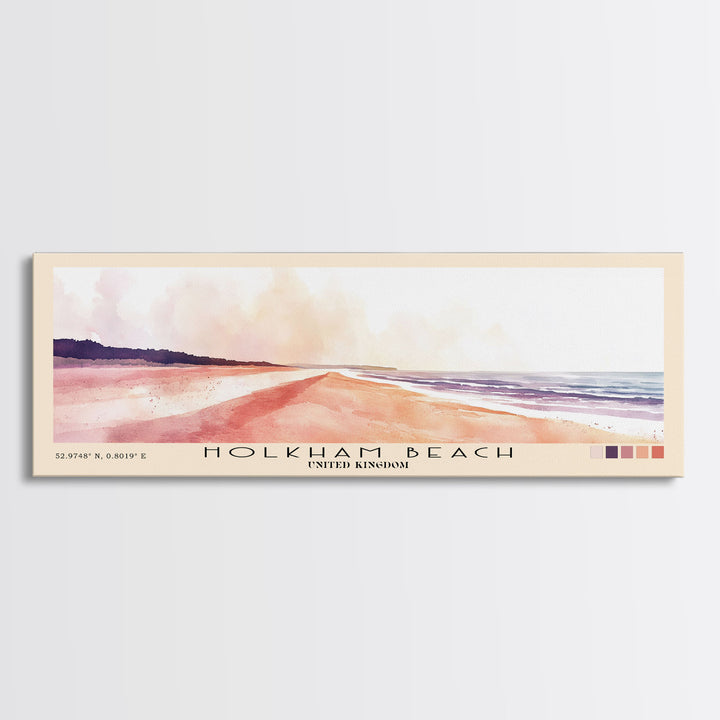 Holkham Beach, United Kingdom Watercolor Beach Print, Vacation Gift, United Kingdom Wall Art, Beach Painting, Beach Decor, Beach Painting