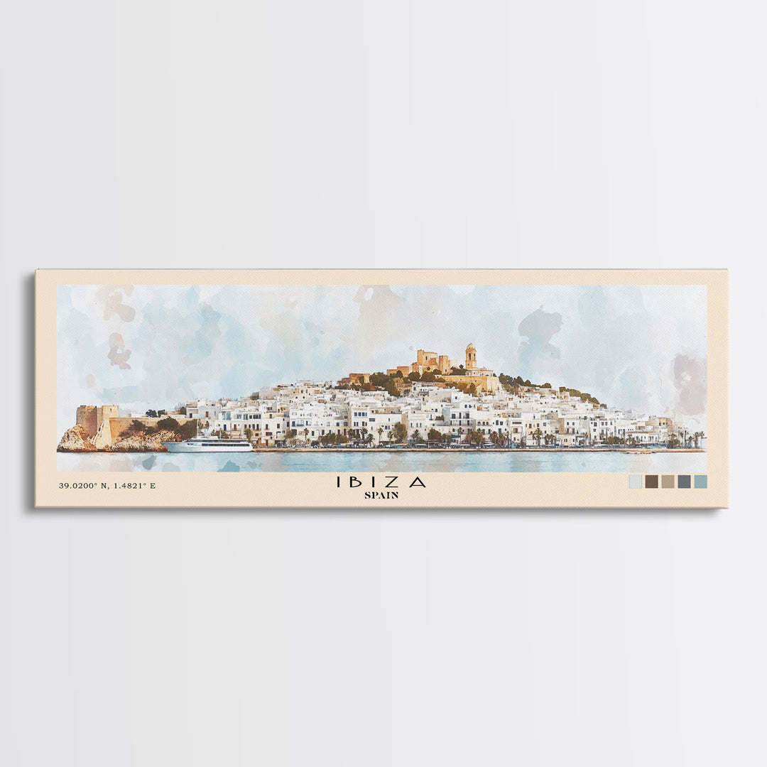 Ibiza, Spain Watercolor Print, Vacation Gift, Spain Wall Art, Beach Painting, Beach Decor, Beach Or Lakehouse Art