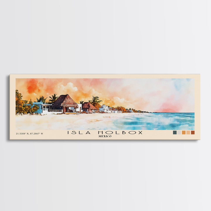 Isla Holbox, Mexico Watercolor Print, Vacation Gift, Mexico Wall Art, Beach Painting, Beach Decor, Beach Or Lakehouse Art