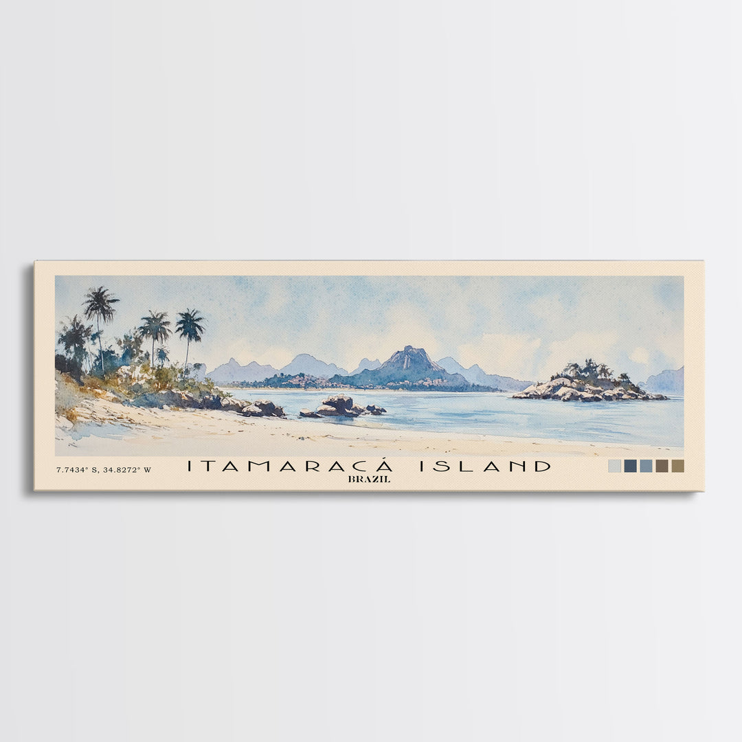 Itamaracá Island, Brazil Watercolor Print, Vacation Gift, Brazil Wall Art, Beach Painting, Beach Decor, Beach Or Lakehouse Art