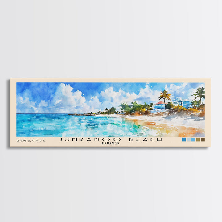 Junkanoo Beach, Bahamas Watercolor Print, Vacation Gift, Bahamas Wall Art, Beach Painting, Beach Decor, Beach Or Lakehouse Art