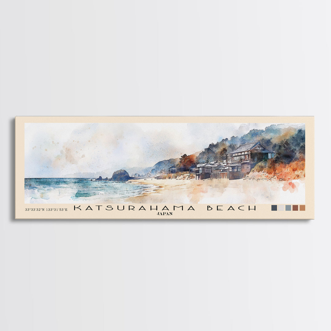 Katsurahama Beach, Japan Watercolor Print, Vacation Gift, Japan Wall Art, Vacation Wall Art, Vacatation Memories, Beach Decor, Beach Or Lakehouse Art