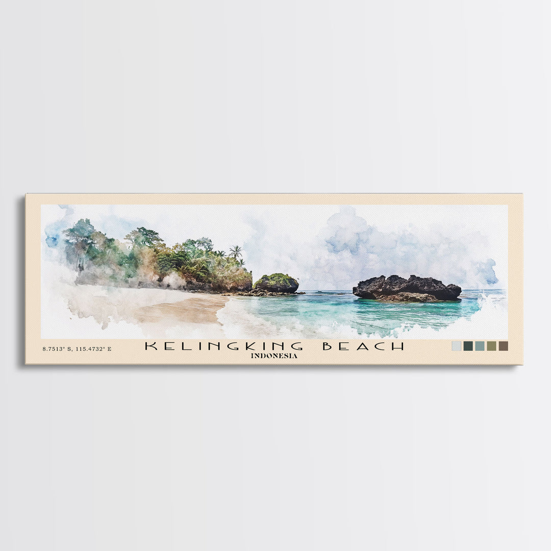 Kelingking Beach, Indonesia Watercolor Print, Vacation Gift, Indonesia Wall Art, Vacation Wall Art, Vacatation Memories, Beach Decor, Beach Or Lakehouse Art