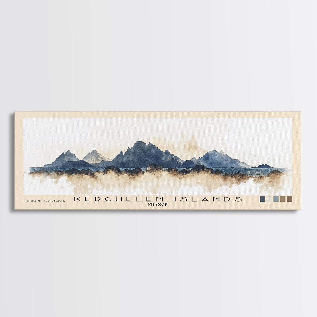 Kerguelen Islands, France Watercolor Print, Vacation Gift, France Wall Art, Beach Painting, Beach Decor, Beach Or Lakehouse Art